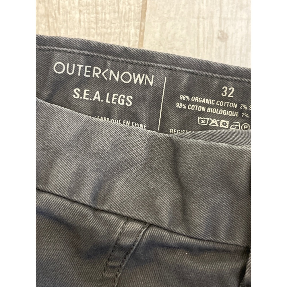 Outerknown‎ S.E.A. Legs Charcoal Gray Organic Cotton Chino Pants Mens 32